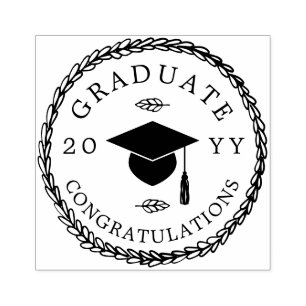 Sello De Caucho Rústico año de felicitaciones a graduados de Wre