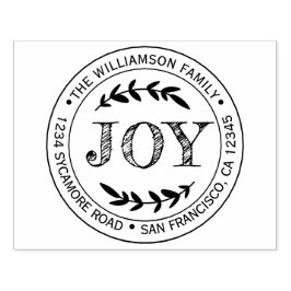 Sello De Caucho Rústicos Navidades modernos alegren dirección de v