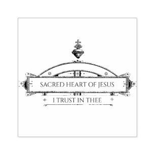 Sello De Caucho Sagrado Corazón de Jesús en el que confío