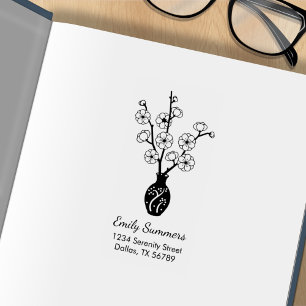 Sello De Caucho Sakura Cherry Blossom Vase