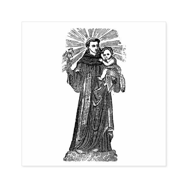 Sello De Caucho San Antonio de Padua Jesús Católico Religioso (Impresión)