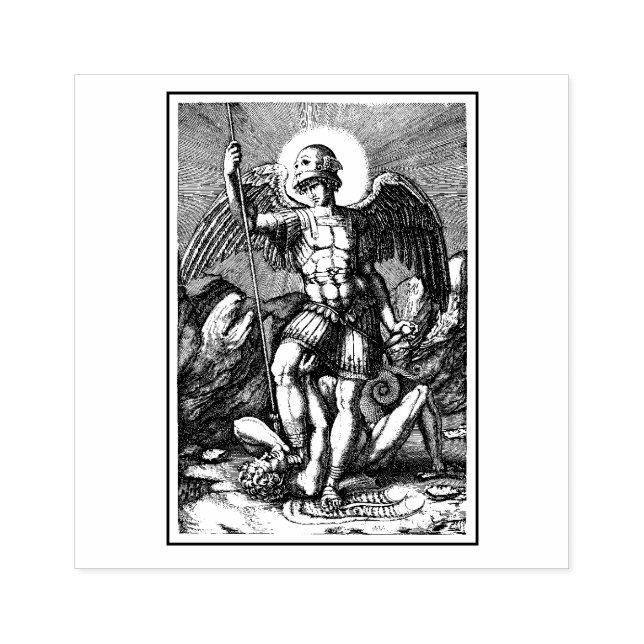 Sello De Caucho San Miguel el Arcángel Católico Religioso (Impresión)