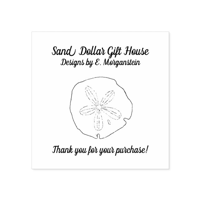 Sello De Caucho Sand Dollar Beach Business Gracias Estampilla (Impresión)
