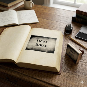 Sello De Caucho Santa Biblia Cristiana