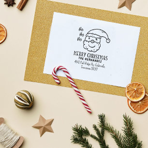 Sello De Caucho Santa Claus Feliz Navidad, dirección familiar