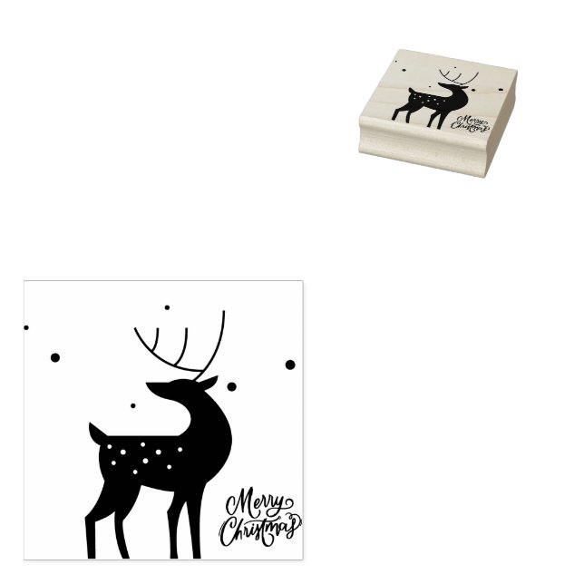 Sello De Caucho Santa en Sleigh Merry Christmas Stamp (Sellado)