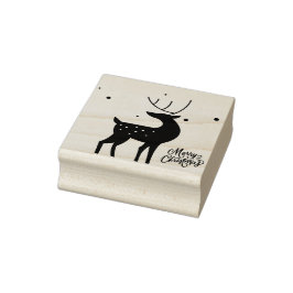 Sello De Caucho Santa en Sleigh Merry Christmas Stamp
