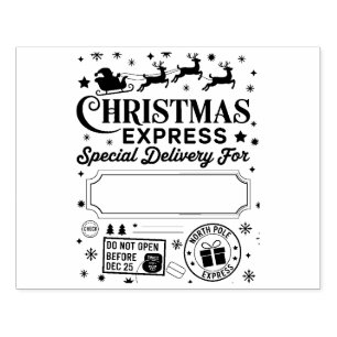 Sello De Caucho Santa Entrega Especial Expreso de Navidad