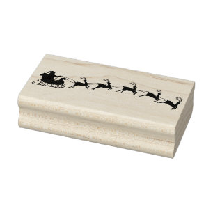 Sello De Caucho Santa Sleigh y los renos