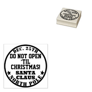 Sello De Caucho Santa's Do Not Open Til Navidades