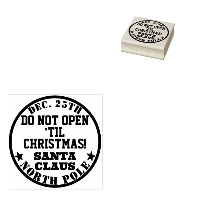 Sello De Caucho Santa's Do Not Open Til Navidades (Sellado)