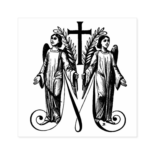 Sello De Caucho Santísima Virgen María Ángeles Marianos (Impresión)