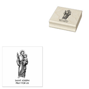 Sello De Caucho Santo José y Jesús, católico religioso