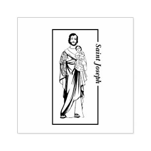 Sello De Caucho Santo José y Niño Jesús, católico religioso