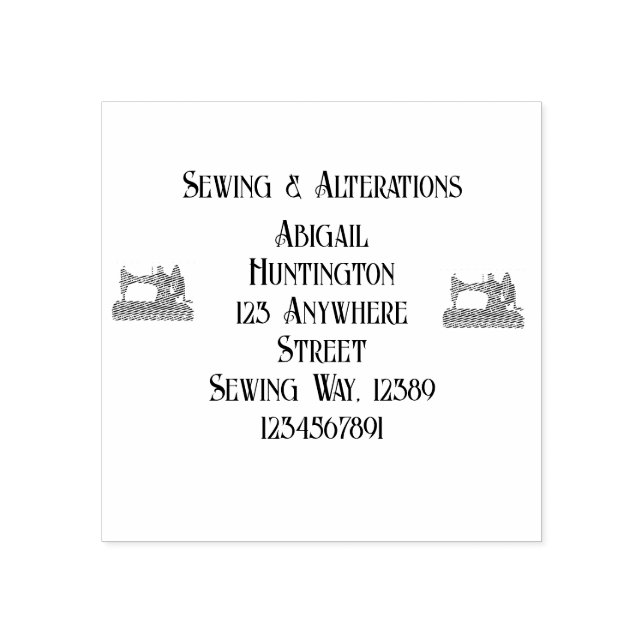 Sello De Caucho sastre de máquina de coser de época (Impresión)