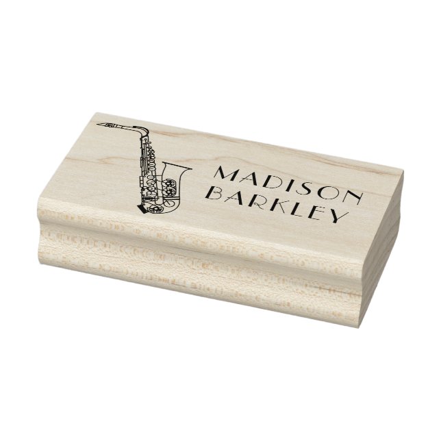 Sello De Caucho Saxophone Musician Band Teacher Rubber Stamp (Sello)