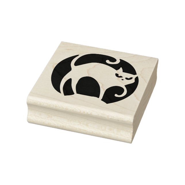 Sello De Caucho Scary Retro Halloween Cat Rubber Art Stamp (Sello)