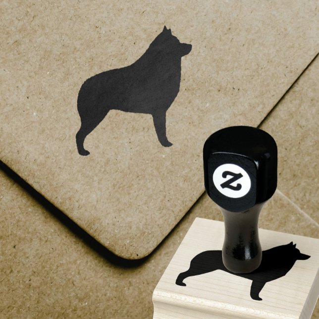 Sello De Caucho Schipperke Perro Raza Silhouette (Subido por el creador)