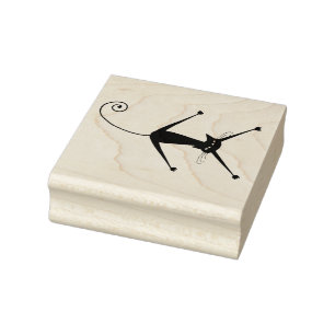 Sello De Caucho Scrappy Cat Black Kitty Personalizado