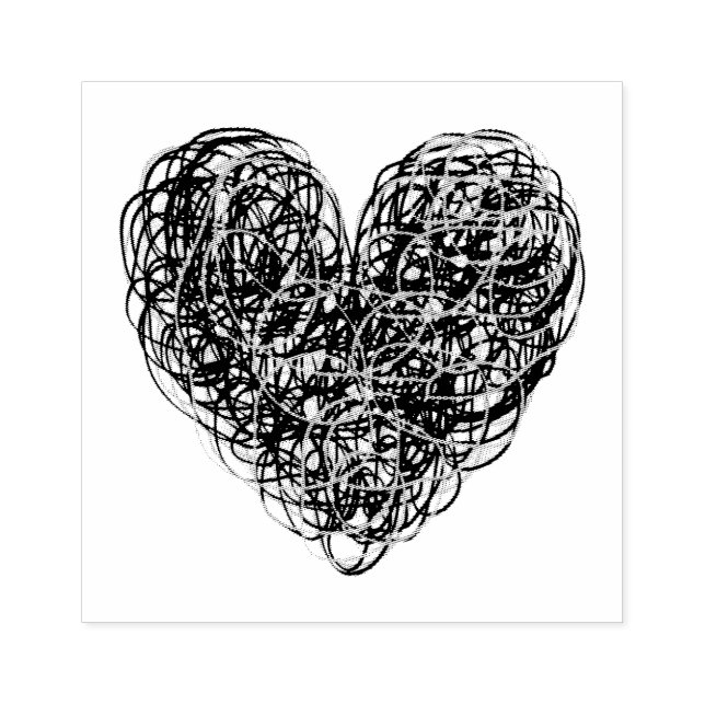 Sello De Caucho Scribble Heart (Impresión)