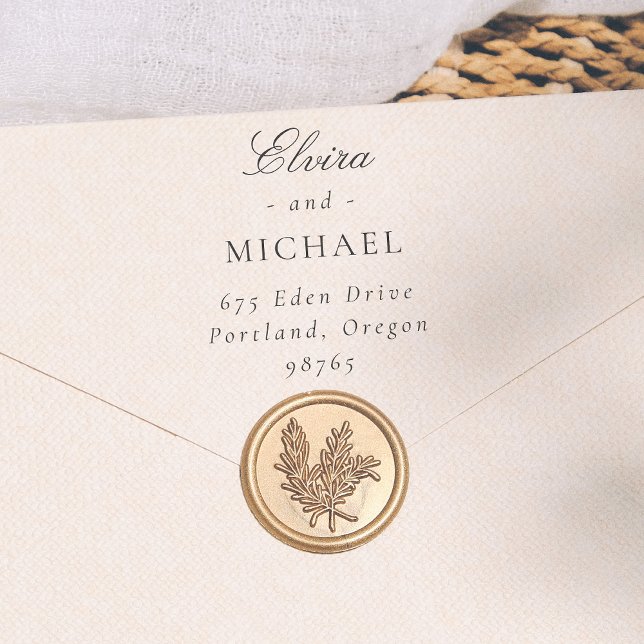 Sello De Caucho Script Calligraphy & Classic Serif Wedding Return  (Subido por el creador)