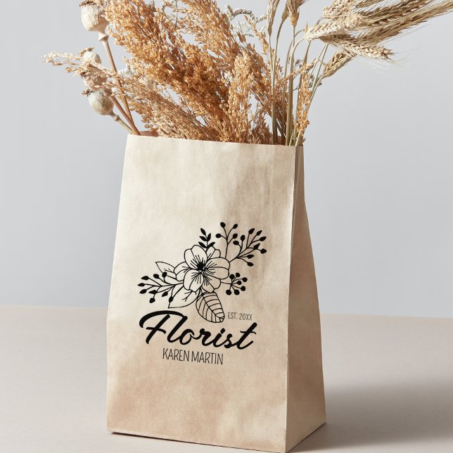 Sello De Caucho Script Florist Business Packaging Personalizado Gr (Subido por el creador)