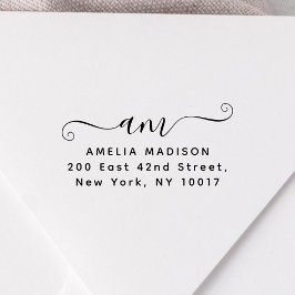 Sello De Caucho Script Handwritten Monogram Wood Art Stamp