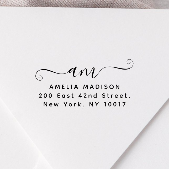 Sello De Caucho Script Handwritten Monogram Wood Art Stamp (Subido por el creador)