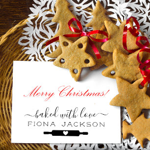 Sello De Caucho Script Moderno Horneado Con Amor Crea Tu Propio