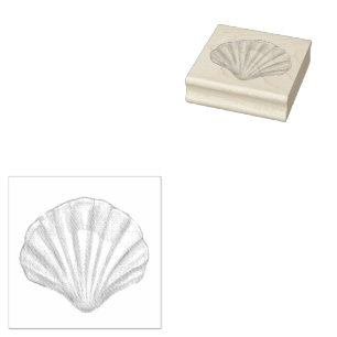 Sello De Caucho Seashell ,Caza de vieira ,Estampilla de goma de cá