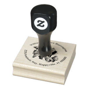 Sello De Caucho Selashell Collection Round Return Address Int Stam