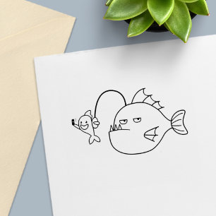 Sello De Caucho Selfie con pez angulista