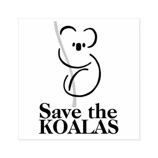 Sello De Caucho Sella el arte de madera de Koalas (Impresión)
