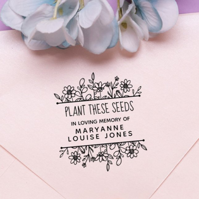 Sello De Caucho Semillas de plantas de flores silvestres dibujadas (Subido por el creador)