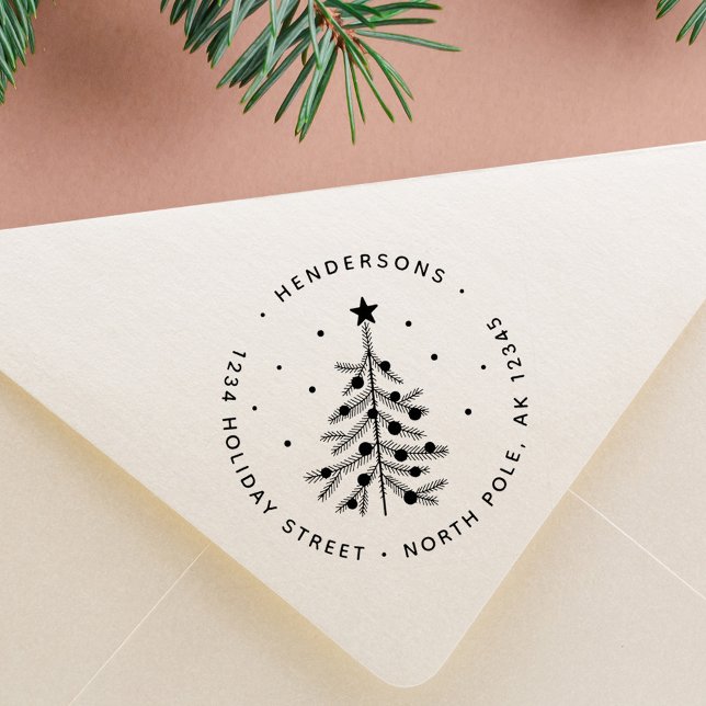 Sello De Caucho Sencilla dirección de devolución de árbol de Navid (Subido por el creador)