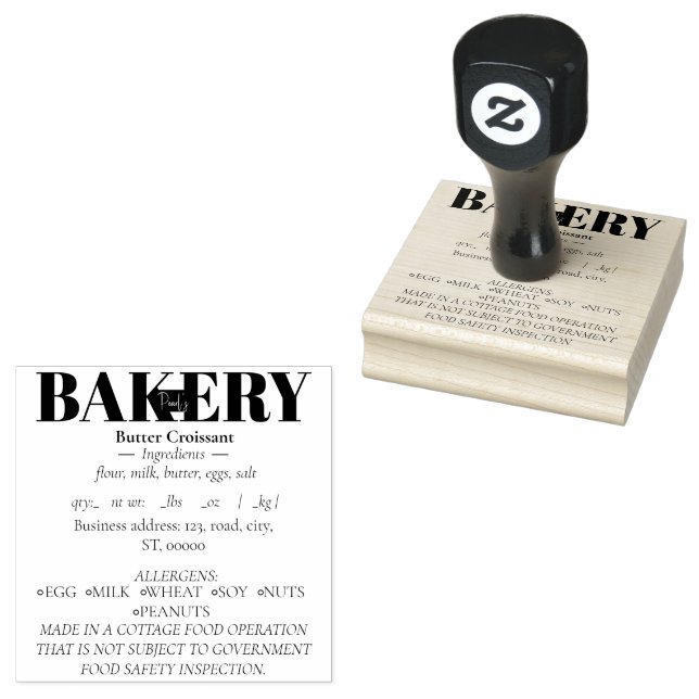 Sello De Caucho Sencilla Ley de Alimentos de Cabaña (Sellado)