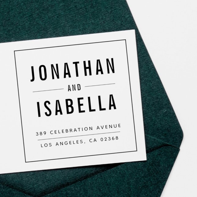 Sello De Caucho Sencilla y elegante dirección de retorno del Boda  (Subido por el creador)