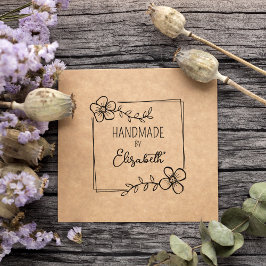 Sello De Caucho Sencillo a mano con flores, Personalizado