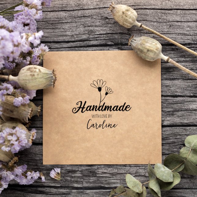 Sello De Caucho Sencillo a mano con flores, Personalizado (Subido por el creador)
