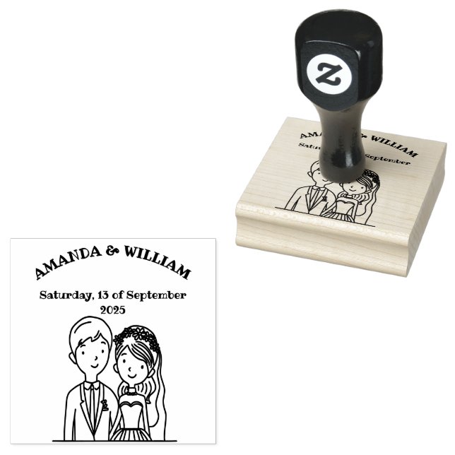 Sello De Caucho Sencillo, Personalizado-Iike Cónyuges Ilustracion  (Sellado)