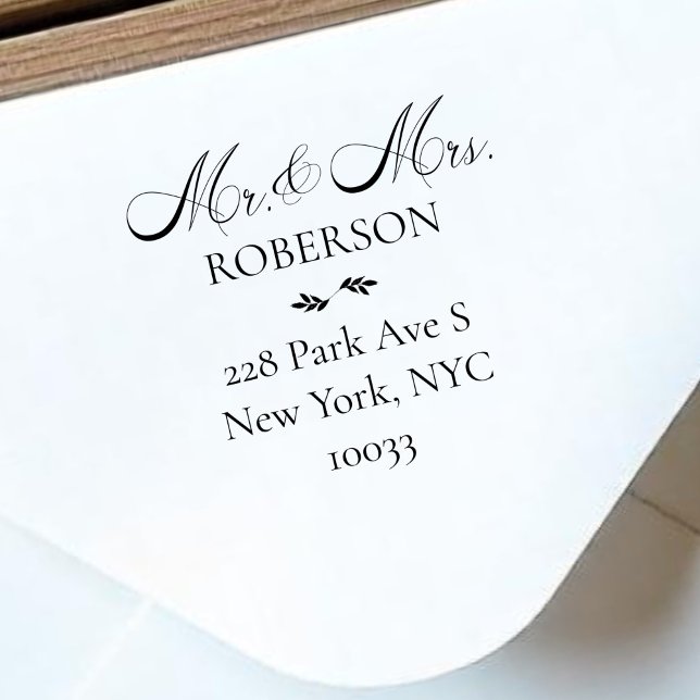 Sello De Caucho Señor y Señor Tarjeta Sencilla de Boda de Guión Di (Subido por el creador)