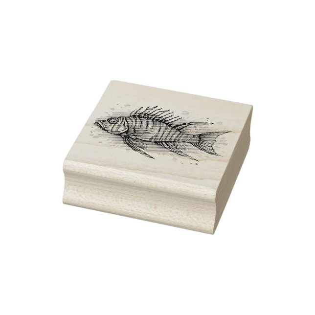 Sello De Caucho Serie Acuarela: Pez León (Sello)