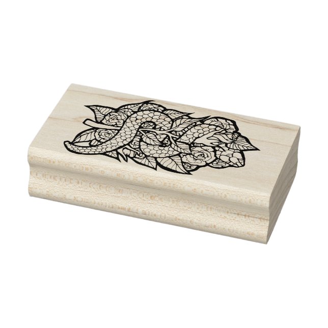 Sello De Caucho Serpiente de flor (Sello)