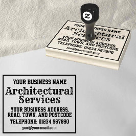 Sello De Caucho Servicios de arquitectura con nombre, dirección, e