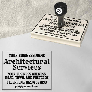 Sello De Caucho Servicios de arquitectura con nombre, dirección, e