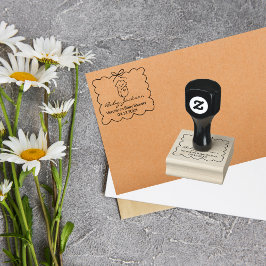 Sello De Caucho Sexo Neutral Bebé y Bow Baby Shower moderno