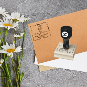 Sello De Caucho Sexo Neutral Bebé y Bow Baby Shower moderno