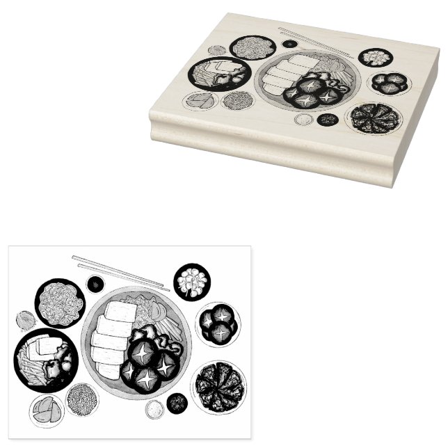 Sello De Caucho Shabu-Shabu Japón Cocina japonesa caliente (Sellado)