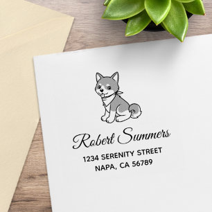 Sello De Caucho Shiba Inu, dirección de perros copiosos