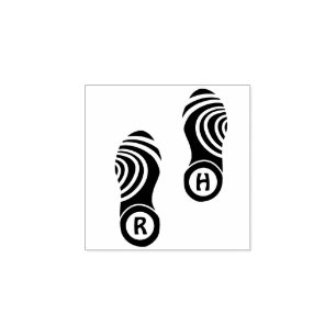 Sello De Caucho Shoeprint - Personalizado de monograma de impresió